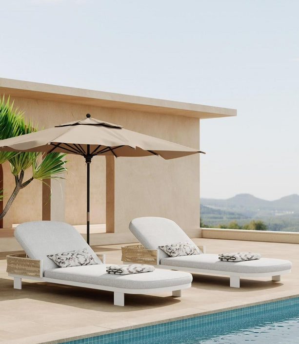 Chaises longues en teck