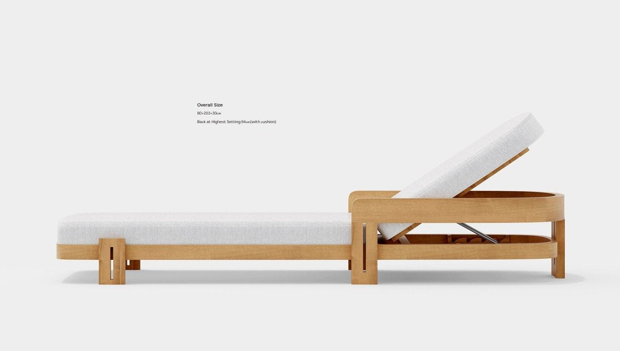 Chaise longues raffinées en teck et en aluminium