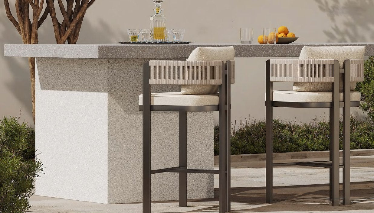Chaises de bar d'extérieur en aluminium