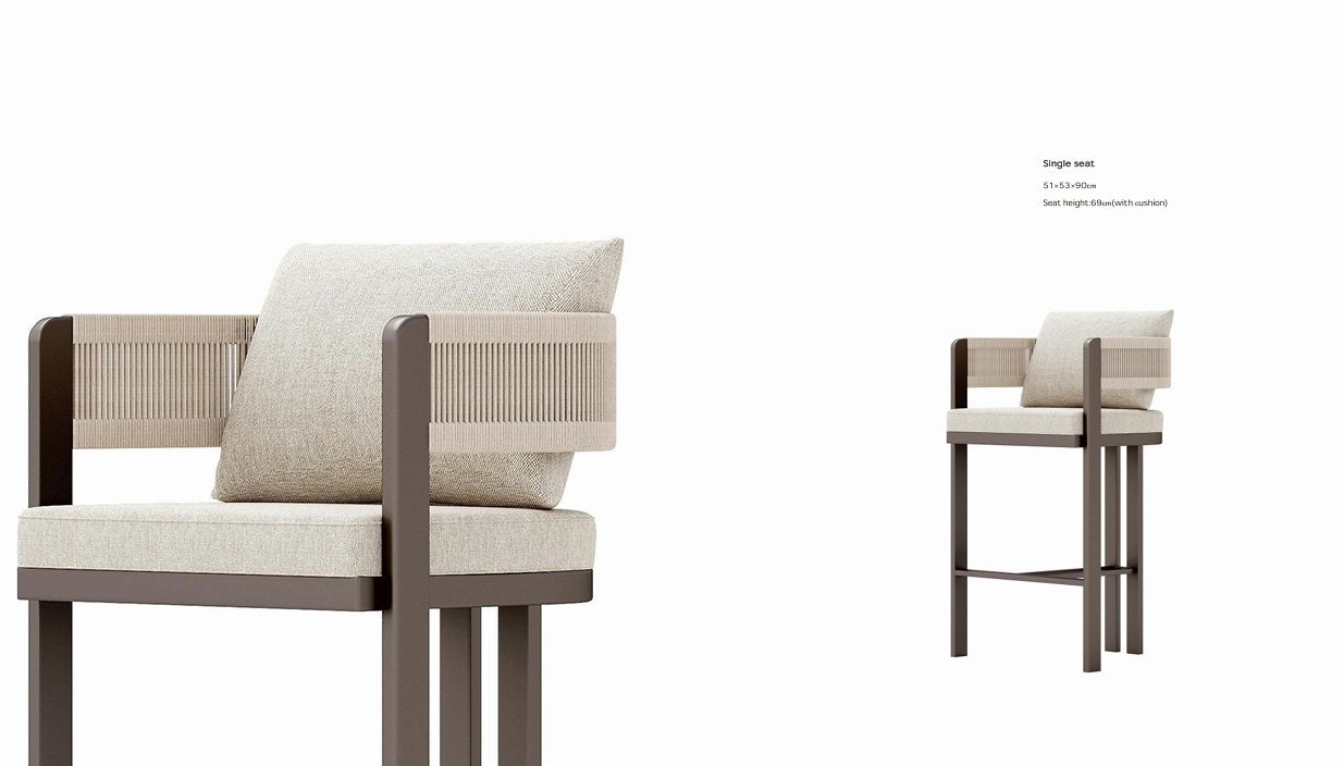 Chaises de bar d'extérieur en aluminium