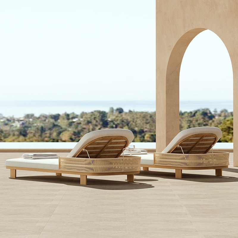 Chaises longues en teck