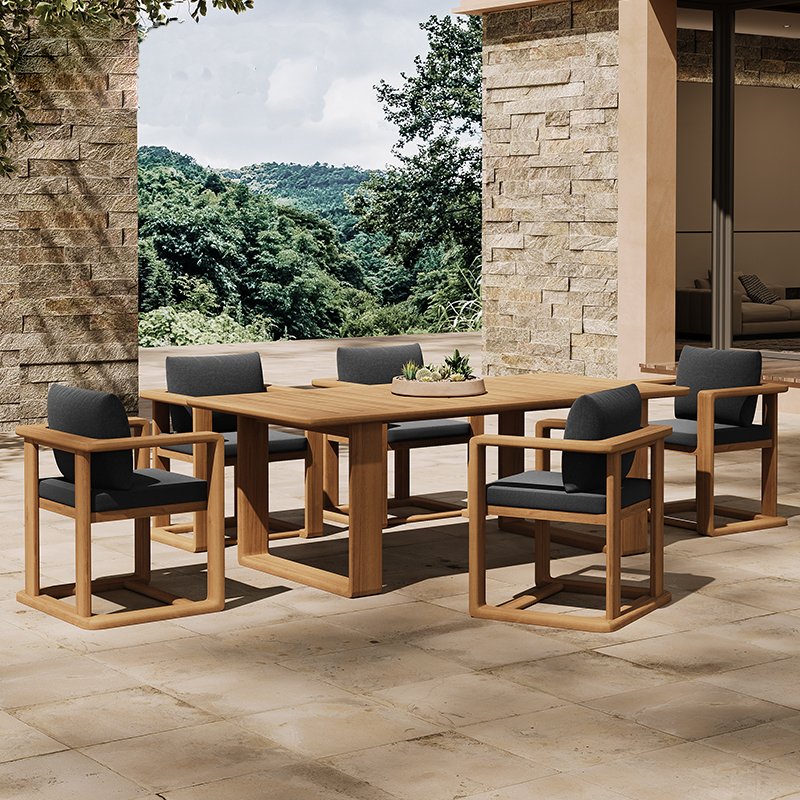 Table de jardin en teck et aluminium