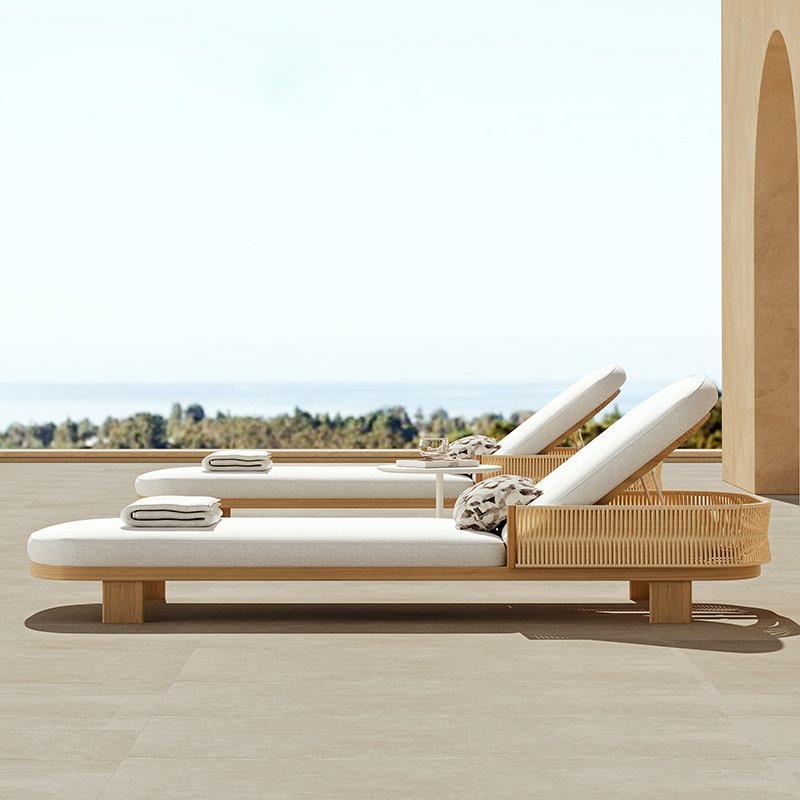Chaises longues en teck