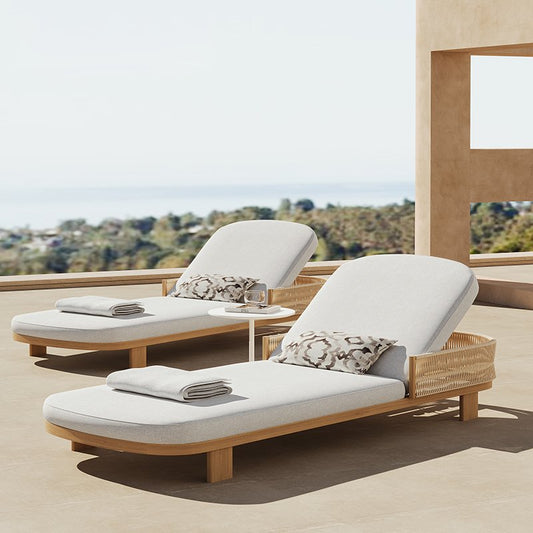 Chaises longues en teck