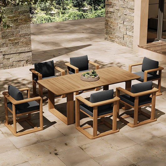 Table de jardin en teck et aluminium