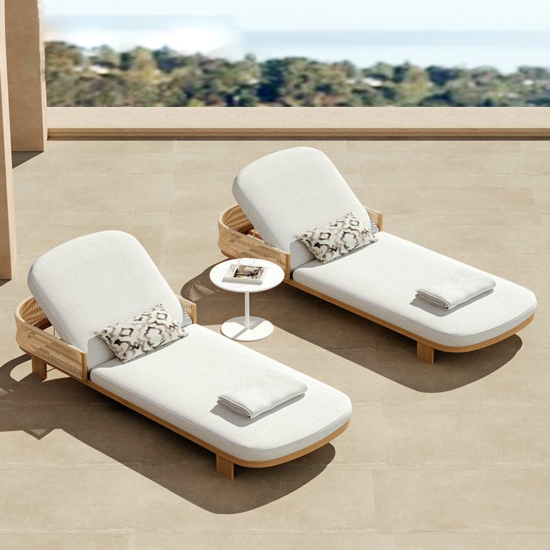 Chaises longues en teck